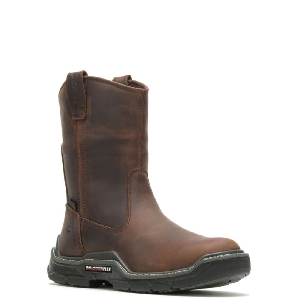 Wolverine Mens Raider Durashocks Waterproof 10" Wellington Brown Boots (NWT) - Picture 2 of 5